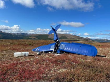 Photograph 1 – Accident airplane, from the NTSB investigation of Piper PA-18-150 accident near Mcgrath, Alaska, August 31, 2024
