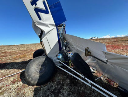 Photograph 3 – View of right side of accident airplane, from the NTSB investigation of Piper PA-18-150 accident near Mcgrath, Alaska, August 31, 2024