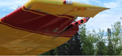 [ANC24LA042] Photograph 2 – Damage to left wing tip, from the NTSB investigation of Cessna 170A accident near Willow, Alaska, June 1, 2024