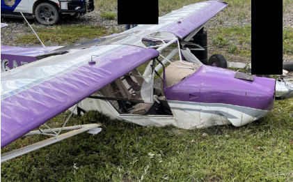 Photograph 2 – View of accident airplane at accident site, from the NTSB investigation of Foxair LLC KITFOX S7 SUPERSPORT accident near Tok, Alaska, July 9, 2024