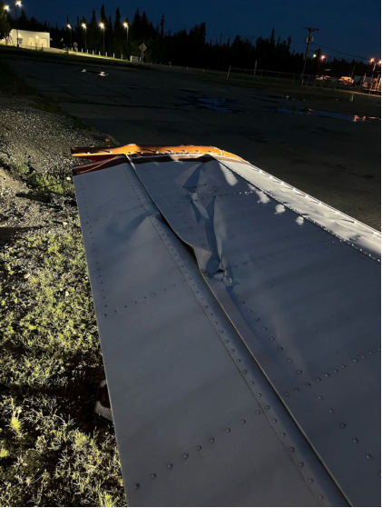 Photograph 1 – Left Wing of Accident Airplane, from the NTSB investigation of Piper PA31 accident near Fairbanks, Alaska, August 5, 2024