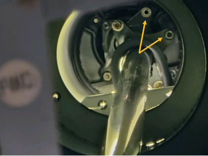 Photograph 2 – Bolt missing from flex plate yoke assembly, from the NTSB investigation of Robinson R44 accident near Honolulu, Hawaii, August 19, 2024