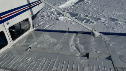 Photograph 3 – Left wing of accident airplane, from the NTSB investigation of Cessna 172 accident near Cantwell, Alaska, March 10, 2025