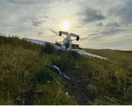 Photograph 1 – Accident airplane at accident site, from the NTSB investigation of Cessna 172 accident near Yakataga, Alaska, September 22, 2025