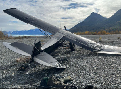 Photograph 2 – Image of wings, empennage, and fuselage, from the NTSB investigation of Amateur-built SUPA accident near Palmer, Alaska, September 19, 2025