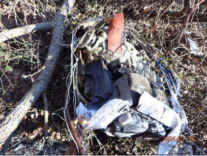 Photograph 7 – Right engine, from the NTSB investigation of Cessna 310R accident near Poolville, Texas, January 14, 2024