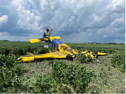 Photograph 3 – Front of airplane, from the NTSB investigation of Air Tractor INC AT-602 accident near Oxford, Indiana, July 22, 2024