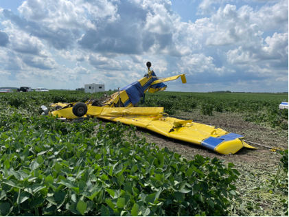 Photograph 4 – Front of airplane, from the NTSB investigation of Air Tractor INC AT-602 accident near Oxford, Indiana, July 22, 2024