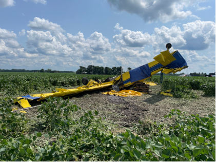 Photograph 5 – Rear of airplane, from the NTSB investigation of Air Tractor INC AT-602 accident near Oxford, Indiana, July 22, 2024