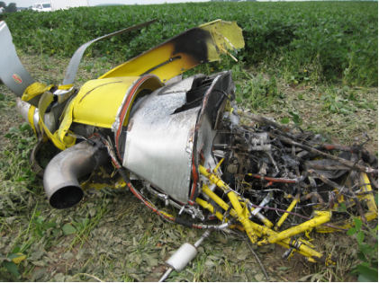 Photograph 8 – Engine and propeller, from the NTSB investigation of Air Tractor INC AT-602 accident near Oxford, Indiana, July 22, 2024