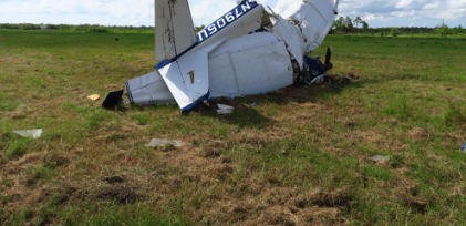 PG 2 Photograph 1 – View of accident site location, from the NTSB investigation of Cessna 172F accident near Brazoria, Texas, August 6, 2024