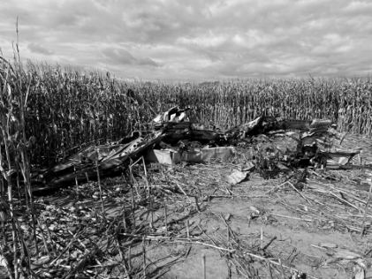 Photograph 2 – Wings and aft fuselage, from the NTSB investigation of Piper Aircraft INC PA 46-350P accident near Anderson, Indiana, September 6, 2024