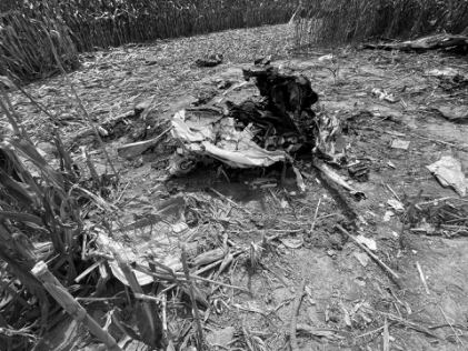 Photograph 4 – Engine and firewall, from the NTSB investigation of Piper Aircraft INC PA 46-350P accident near Anderson, Indiana, September 6, 2024
