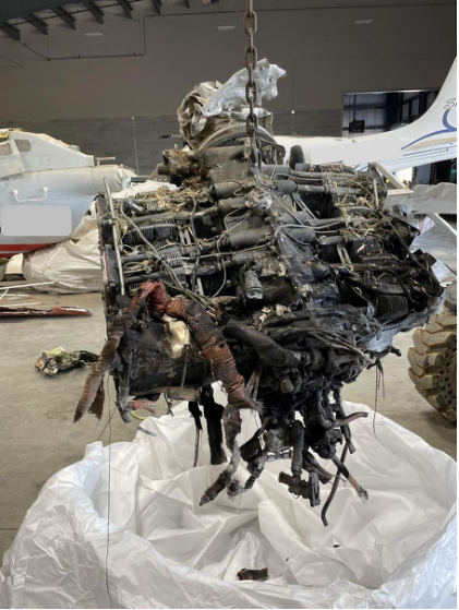Photograph 5 - Engine, from the NTSB investigation of Piper Aircraft INC PA 46-350P accident near Anderson, Indiana, September 6, 2024