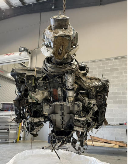 Photograph 6 - Engine, from the NTSB investigation of Piper Aircraft INC PA 46-350P accident near Anderson, Indiana, September 6, 2024