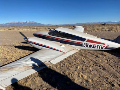 Photograph 1 – Accident Site, from the NTSB investigation of Piper PA-30 accident near Alamosa, Colorado, December 6, 2023