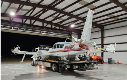 Photograph 3 – Airplane wreckage, from the NTSB investigation of Piper PA-23-250 accident near Forney, Texas, December 18, 2023