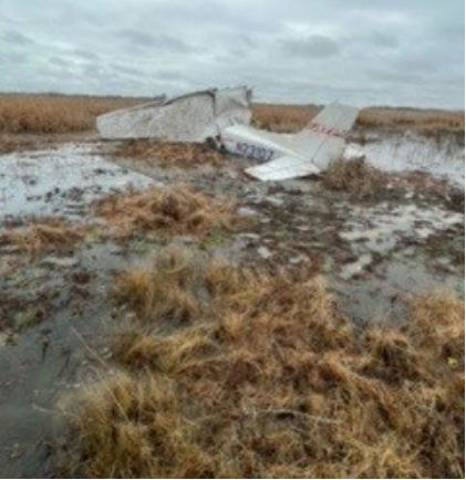 Photograph 1 – Left rear view of accident airplane, from the NTSB investigation of Textron Aviation INC 172S accident near Direct, Texas, January 25, 2024