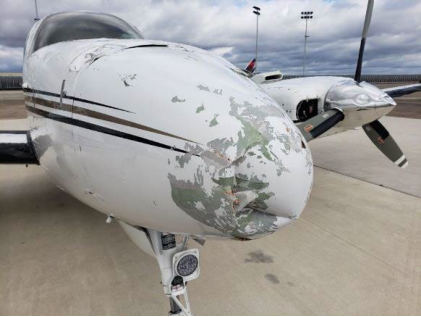 Photograph 2 – Damage to front of airplane, from the NTSB investigation of Beechcraft BE58 accident near Deridder, Louisiana, January 26, 2024