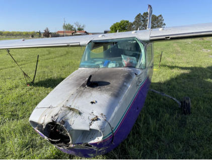 Photograph 4 – Engine and cowling view, from the NTSB investigation of Cessna T210 accident near San Saba, Texas, March 25, 2024