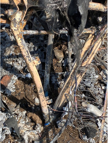 PG 4 Photograph 3 – Right main landing gear assembly, from the NTSB investigation of Amateur-built - accident near Castroville, Texas, April 29, 2024