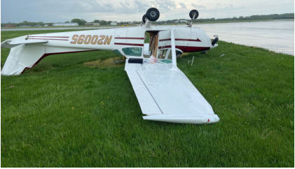 Photograph 1 – Accident airplane, from the NTSB investigation of Cessna 172M accident near West Chicago, Illinois, May 2, 2024