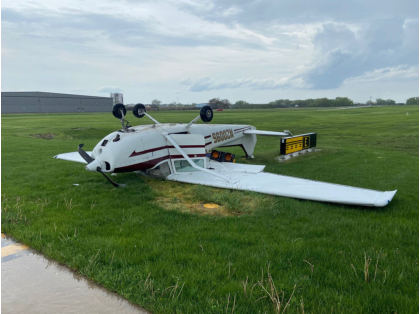 Photograph 2 – Accident Airplane, from the NTSB investigation of Cessna 172M accident near West Chicago, Illinois, May 2, 2024