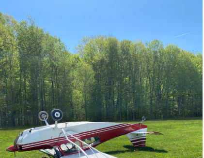 [CEN24LA176] Photograph 2 – Substantial Damage, from the NTSB investigation of Bellanca 7ECA accident near Watervliet, Michigan, May 1, 2024