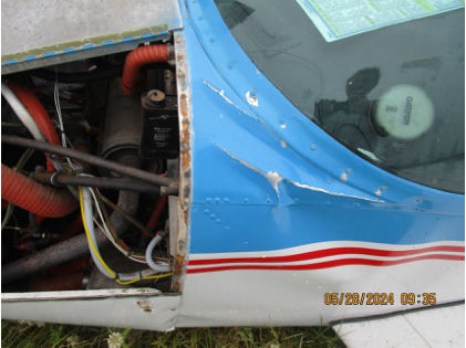 Photograph 3 – Fuselage damage, from the NTSB investigation of Piper PA28 accident near Taylor, Texas, May 27, 2024