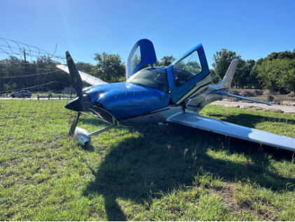 Photograph 1 – Accident site, from the NTSB investigation of Cirrus Design CORP SR22T accident near Boerne, Texas, June 23, 2024
