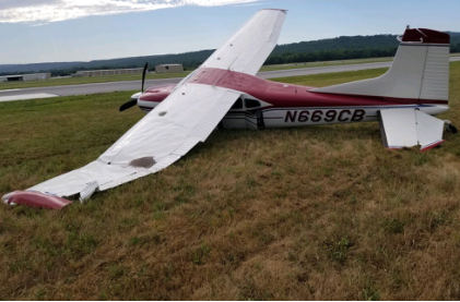 Photograph 1 – Left Side of Airplane, from the NTSB investigation of Cessna 180 accident near Fayetteville, Arkansas, July 4, 2024