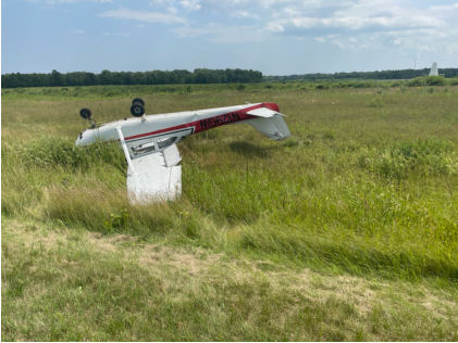 Photograph 1 – Accident Site, from the NTSB investigation of Cessna 172G accident near West Bend, Wisconsin, July 13, 2024