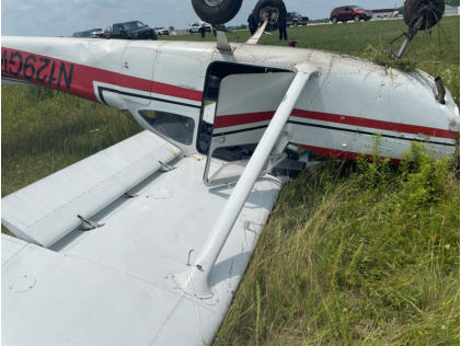 Photograph 2 – Empennage Damage, from the NTSB investigation of Cessna 172G accident near West Bend, Wisconsin, July 13, 2024