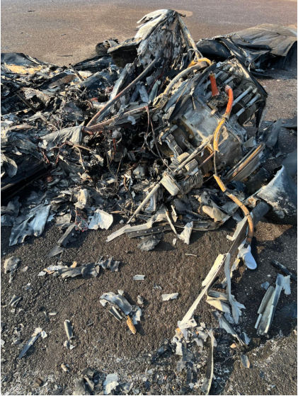 Photograph 2 – accident site, from the NTSB investigation of Amateur-built SHA-GLASAIR accident near Saint James, Minnesota, July 12, 2024