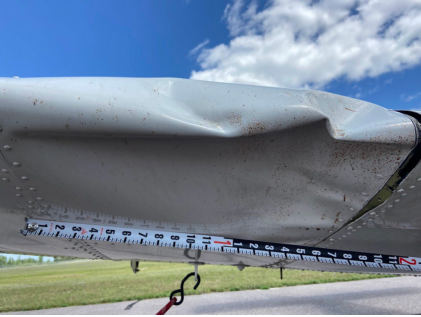 [CEN24LA273] Photograph 2 – Right Wing Substantial Damage, from the NTSB investigation of Piper PA28 accident near Blaine, Minnesota, July 16, 2024