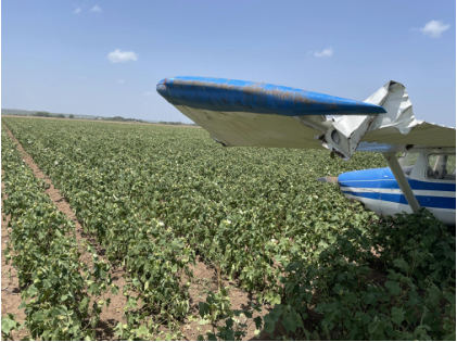 Photo 3 – Left wingtip and aileron, from the NTSB investigation of Cessna 150F accident near Castroville, Texas, July 31, 2024