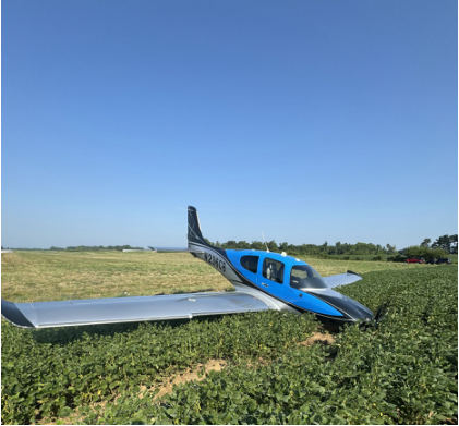 Photograph 2 – Accident Airplane, from the NTSB investigation of Cirrus SR22 accident near Salem, Indiana, August 6, 2024