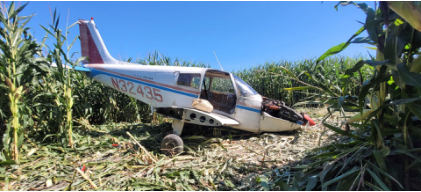 Photograph 3 – Airplane during removal from accident site, from the NTSB investigation of Piper PA-28-140 accident near East Troy, Wisconsin, September 2, 2024
