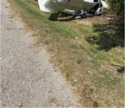 Photograph 1 – Airplane Wreckage at Accident Site, from the NTSB investigation of Piper PA-28-140 accident near Schaumburg, Illinois, September 11, 2024