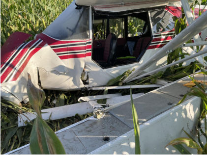 Photograph 2 – Airplane at Accident Site, Fuselage, from the NTSB investigation of Piper PA-12 accident near Cumberland, Wisconsin, September 12, 2024