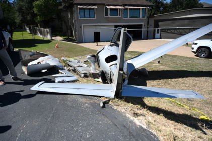 Photograph 5 – Back side of airplane, from the NTSB investigation of Cirrus Design CORP SR22 accident near Lakeway, Texas, September 25, 2024