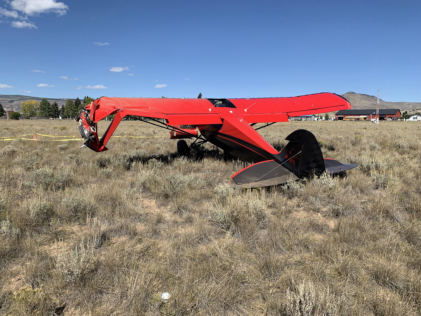 Photo 1 – Airplane at accident site, rear, from the NTSB investigation of Cub Crafters CCX-2000 accident near Kremmling, Colorado, September 19, 2024