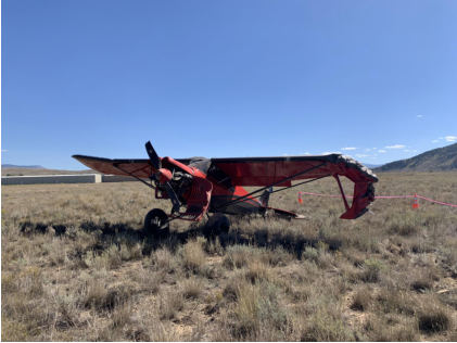 Photo 2 – Airplane at accident site, left, from the NTSB investigation of Cub Crafters CCX-2000 accident near Kremmling, Colorado, September 19, 2024