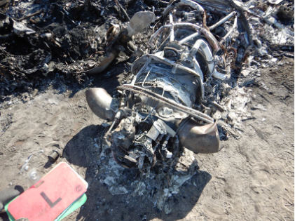 Photograph 3 – Left Engine, from the NTSB investigation of Beech C99 accident near Norfolk, Nebraska, October 8, 2024