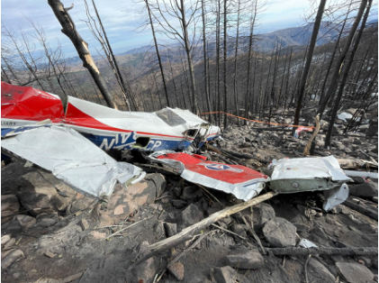Photograph 2 – Airplane Wreckage, from the NTSB investigation of Cessna 182T accident near Drake, Colorado, November 23, 2024