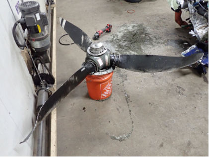 Photograph 5 - Propeller, from the NTSB investigation of Cessna 182T accident near Drake, Colorado, November 23, 2024