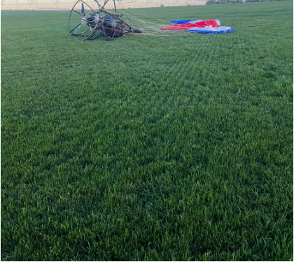 Photograph 2 – Accident site, from the NTSB investigation of Powrachute SKY RASCAL accident near Peculiar, Missouri, October 6, 2024