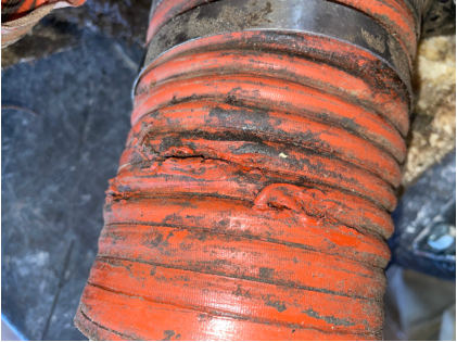 Photograph 11 – Scat duct holes and repairs, from the NTSB investigation of Piper PA-32R-301 accident near Van, Texas, October 17, 2024