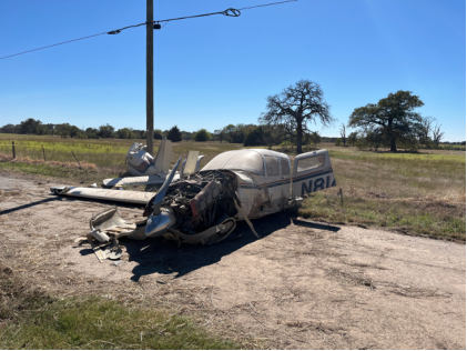 Photograph 3 – Accident site, from the NTSB investigation of Piper PA-32R-301 accident near Van, Texas, October 17, 2024