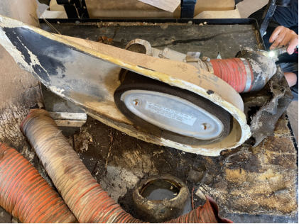Photograph 6 – Air filter, air box, scat duct, from the NTSB investigation of Piper PA-32R-301 accident near Van, Texas, October 17, 2024